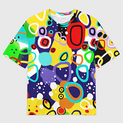 Мужская футболка оверсайз Радужный паттерн