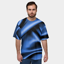 Футболка оверсайз мужская Складки гладкой синей ткани, цвет: 3D-принт — фото 2
