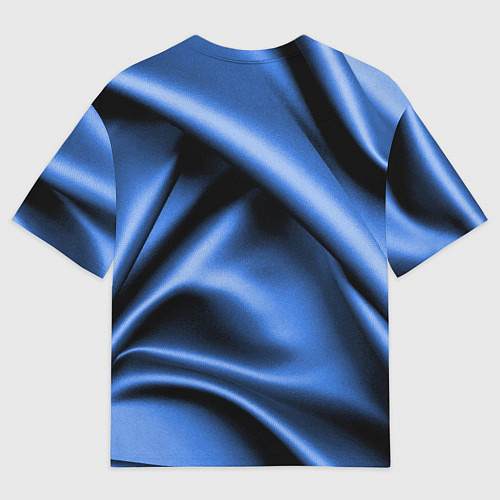 Мужская футболка оверсайз Складки гладкой синей ткани / 3D-принт – фото 2
