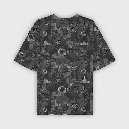 Мужская футболка оверсайз Slipknot серый абстрактный фон / 3D-принт – фото 2