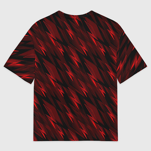 Мужская футболка оверсайз Slipknot красные молнии / 3D-принт – фото 2