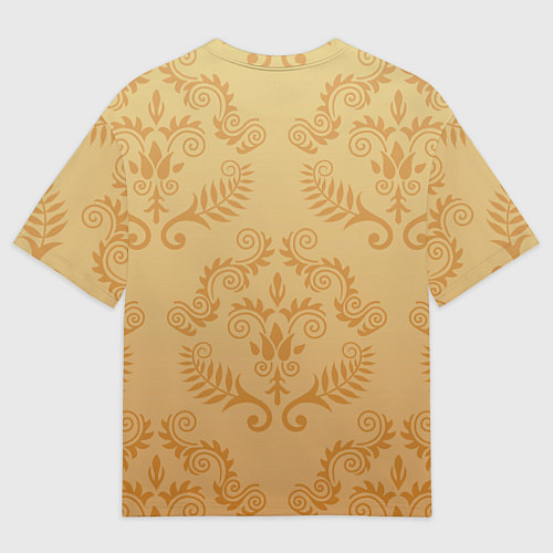 Мужская футболка оверсайз Золотые паттерны / 3D-принт – фото 2