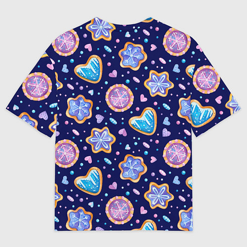 Мужская футболка оверсайз Новогоднее печение / 3D-принт – фото 2