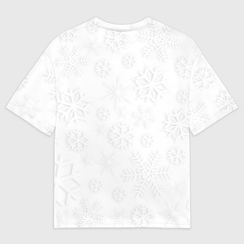 Мужская футболка оверсайз Новогодние снежинки 2023 / 3D-принт – фото 2