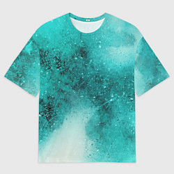 Мужская футболка оверсайз Брызги зеленой краски