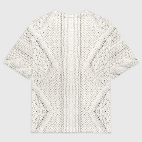 Мужская футболка оверсайз Имитация - вязаная структура / 3D-принт – фото 2