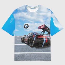 Футболка оверсайз мужская BMW racing team - Motorsport - M Performance, цвет: 3D-принт