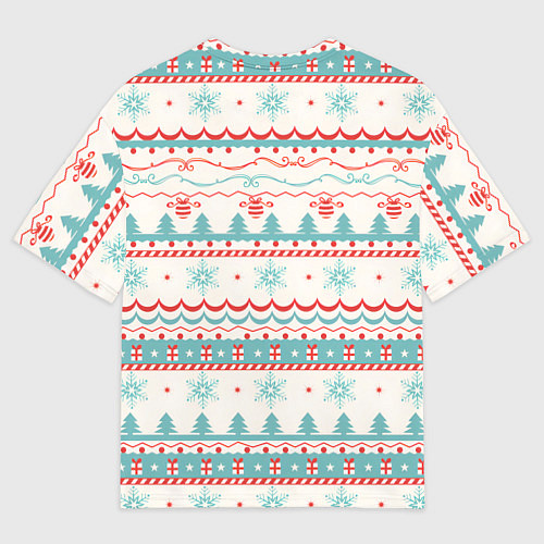 Мужская футболка оверсайз Новогодний свитер, но без оленей / 3D-принт – фото 2