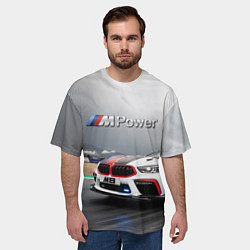 Футболка оверсайз мужская BMW M8 Safety car, цвет: 3D-принт — фото 2