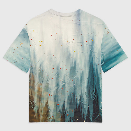 Мужская футболка оверсайз Абстрактные водянистые паттерны и краски / 3D-принт – фото 2