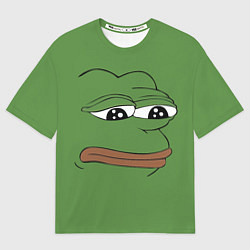 Футболка оверсайз мужская Лягушонок Pepe грустит, цвет: 3D-принт