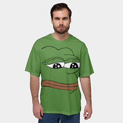 Футболка оверсайз мужская Лягушонок Pepe грустит, цвет: 3D-принт — фото 2