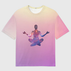 Мужская футболка оверсайз Поза лотоса в йоге