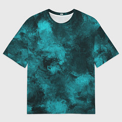 Мужская футболка оверсайз Малахитовая абстракция