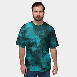 Футболка оверсайз мужская Малахитовая абстракция, цвет: 3D-принт — фото 2