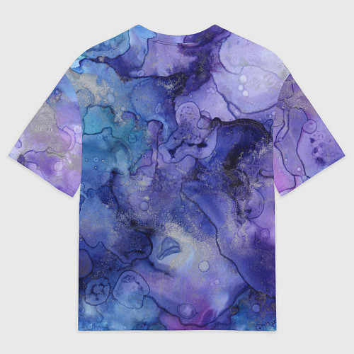 Мужская футболка оверсайз Акварельная абстракция в синих тонах / 3D-принт – фото 2