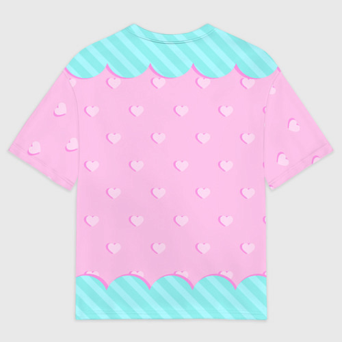 Мужская футболка оверсайз Милый зайчик с морковкой / 3D-принт – фото 2