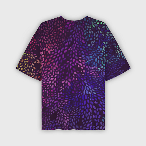 Мужская футболка оверсайз Цветные узоры из листьев / 3D-принт – фото 2