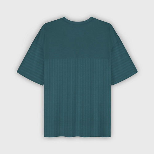 Мужская футболка оверсайз Бирюзовый полосатый и однотонный / 3D-принт – фото 2