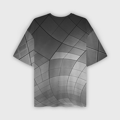 Мужская футболка оверсайз Металлические серые пластины / 3D-принт – фото 2