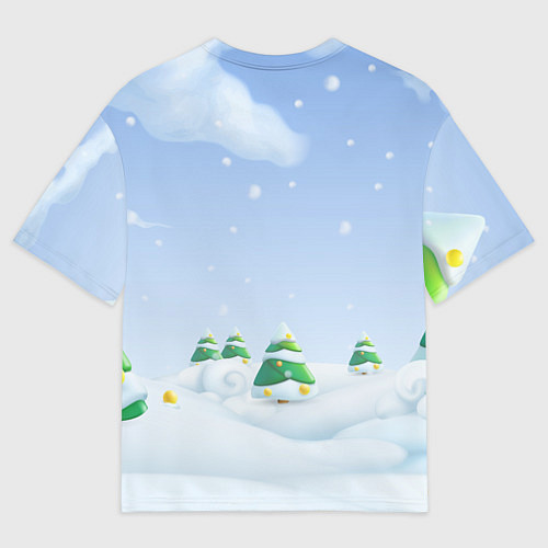 Мужская футболка оверсайз Милый зайка символ 2023 года / 3D-принт – фото 2