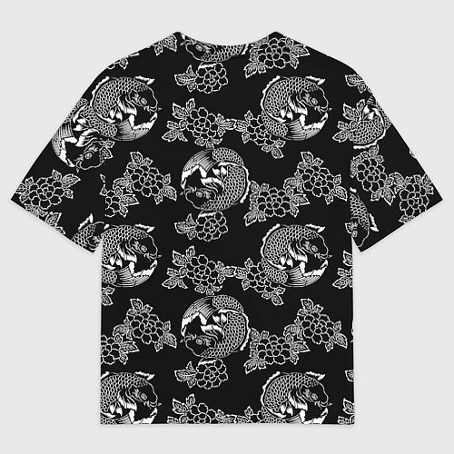 Мужская футболка оверсайз Гейша - кошка / 3D-принт – фото 2