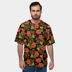 Футболка оверсайз мужская Красивая хохломская роспись, цвет: 3D-принт — фото 2