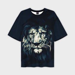 Мужская футболка оверсайз Голова царя-зверей льва