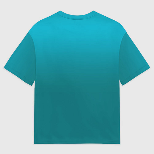 Мужская футболка оверсайз Градиент бирюзовый / 3D-принт – фото 2