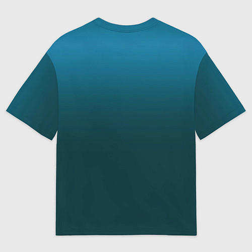 Мужская футболка оверсайз Градиент бирюзовый / 3D-принт – фото 2