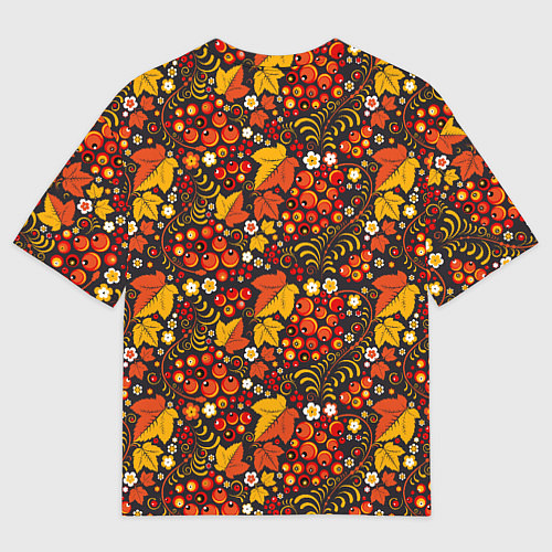 Мужская футболка оверсайз Хохлома-царица узоров / 3D-принт – фото 2