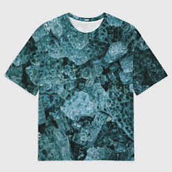 Мужская футболка оверсайз Голубые кристаллы