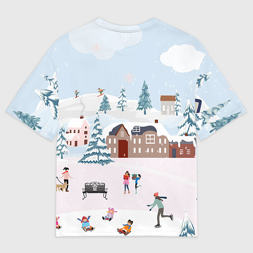 Мужская футболка оверсайз Новый год - каникулы / 3D-принт – фото 2