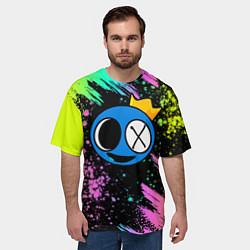 Футболка оверсайз мужская Rainbow Friends: Blue, цвет: 3D-принт — фото 2