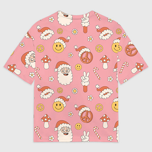 Мужская футболка оверсайз Новогодний паттерн / 3D-принт – фото 2