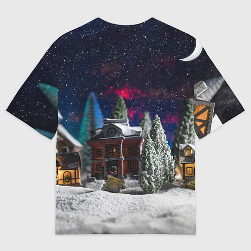 Мужская футболка оверсайз С новым годом - новогодняя ночь / 3D-принт – фото 2