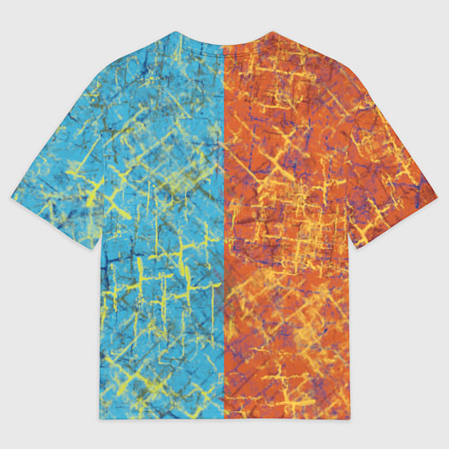 Мужская футболка оверсайз Огненный новогодний кролик / 3D-принт – фото 2