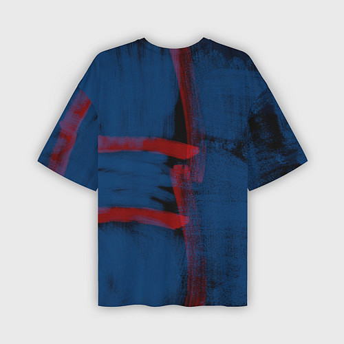 Мужская футболка оверсайз Абстрактный сине-красный / 3D-принт – фото 2