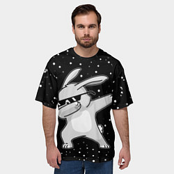Футболка оверсайз мужская Кролик ДЭБ и снегопад, цвет: 3D-принт — фото 2