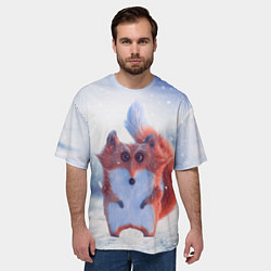 Футболка оверсайз мужская Упоротый лис, цвет: 3D-принт — фото 2