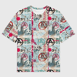 Мужская футболка оверсайз Анархия и панки