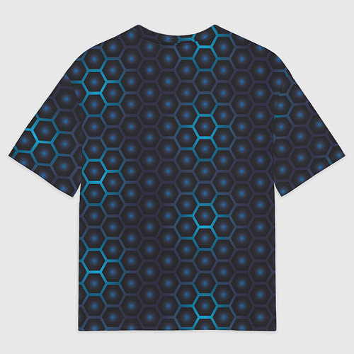 Мужская футболка оверсайз Шестиугольная чешуя / 3D-принт – фото 2