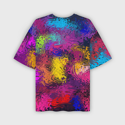 Мужская футболка оверсайз Смайлик с брызгами краски / 3D-принт – фото 2