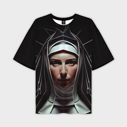 Мужская футболка оверсайз Нейросеть: монахиня