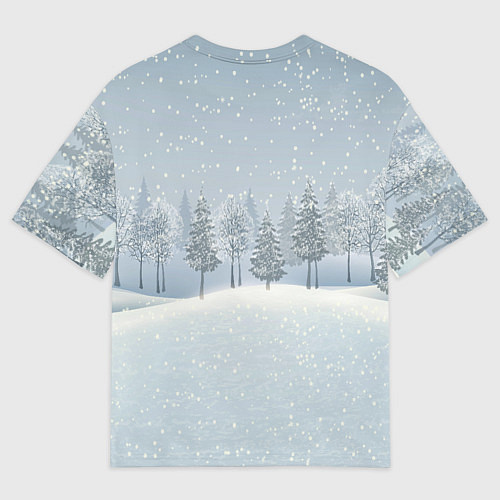 Мужская футболка оверсайз Олень Новогодний / 3D-принт – фото 2