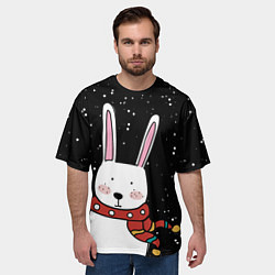 Футболка оверсайз мужская Кролик символ 2023 года, цвет: 3D-принт — фото 2