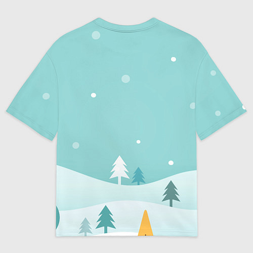 Мужская футболка оверсайз Зайцы упаковывают подарки / 3D-принт – фото 2