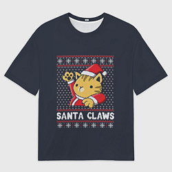 Футболка оверсайз мужская Санта Мяус, цвет: 3D-принт