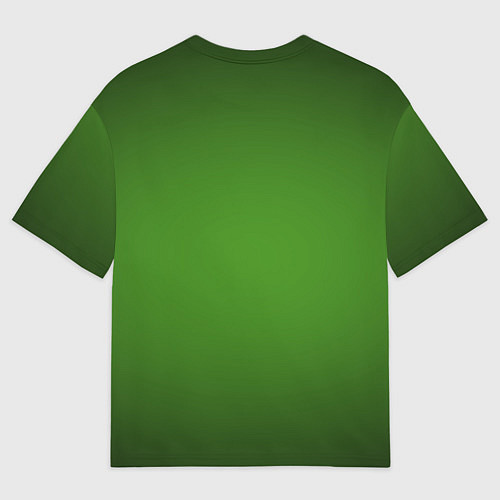 Мужская футболка оверсайз Зеленый с затемняющей виньеткой / 3D-принт – фото 2