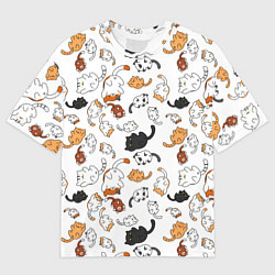 Мужская футболка оверсайз Вечеринка кошек